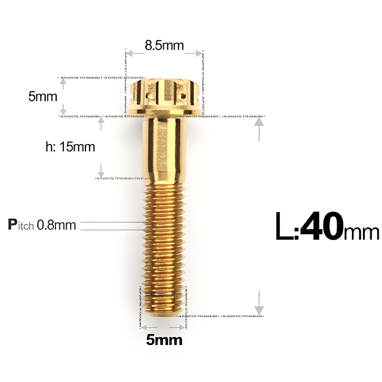 M5 X L35 - 95MM Titanium Bolts For Motorcycle & Bike