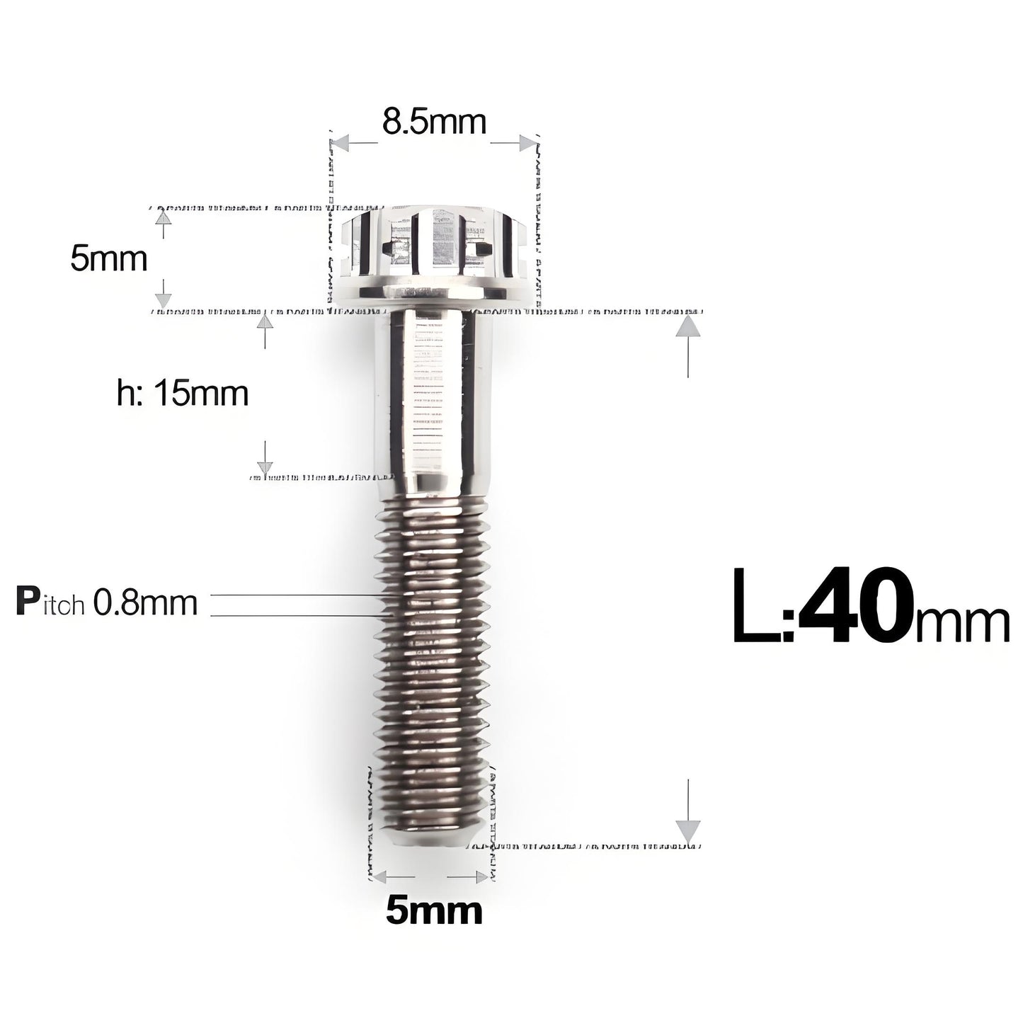M5 X L35 - 95MM Titanium Bolts For Motorcycle & Bike