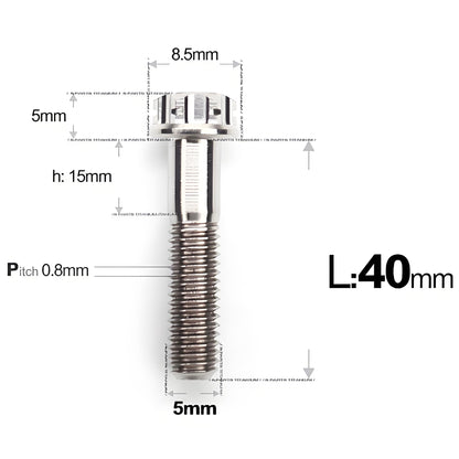 M5 X L35 - 95MM Titanium Bolts For Motorcycle & Bike