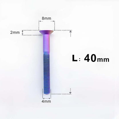 M4 35/40/45/50mm Titanium Flat Head Bolts Countersunk Bolts For Road Bike