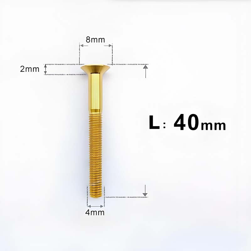 M4 35/40/45/50mm Titanium Flat Head Bolts Countersunk Bolts For Road Bike