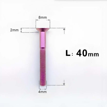 M4 35/40/45/50mm Titanium Flat Head Bolts Countersunk Bolts For Road Bike