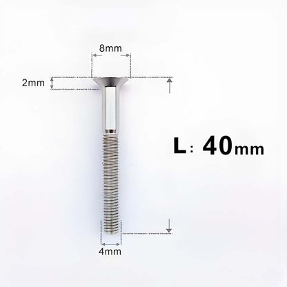 M4 35/40/45/50mm Titanium Flat Head Bolts Countersunk Bolts For Road Bike
