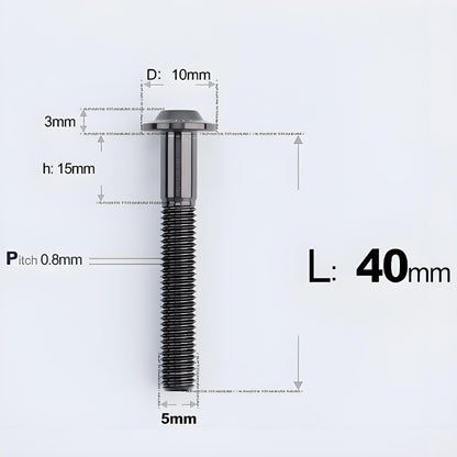 M5x30-50mm Titanium Bolts for E-bike & Motorcycle - D10mm