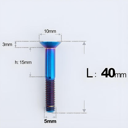 M5x35-50MM Titanium Flat Head Bolts for Road Bike Seatpost Clamp