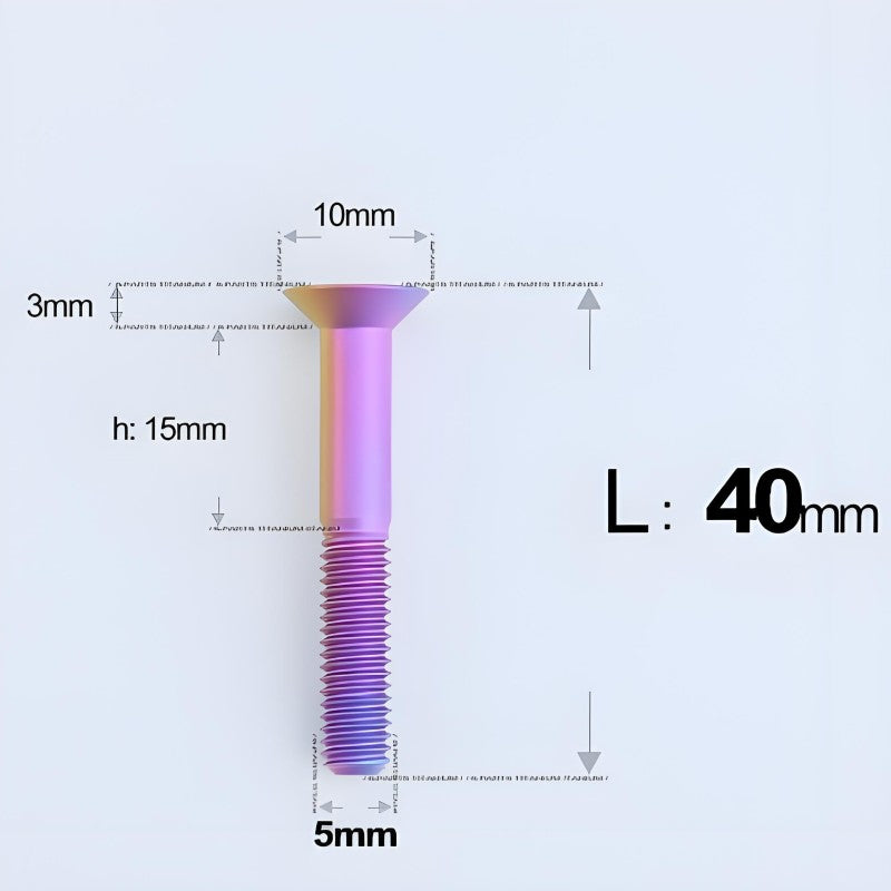 M5x35-50MM Titanium Flat Head Bolts for Road Bike Seatpost Clamp
