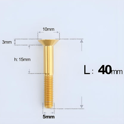 M5x35-50MM Titanium Flat Head Bolts for Road Bike Seatpost Clamp