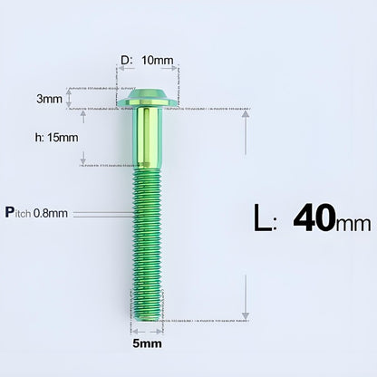 M5x30-50mm Titanium Bolts for E-bike & Motorcycle - D10mm