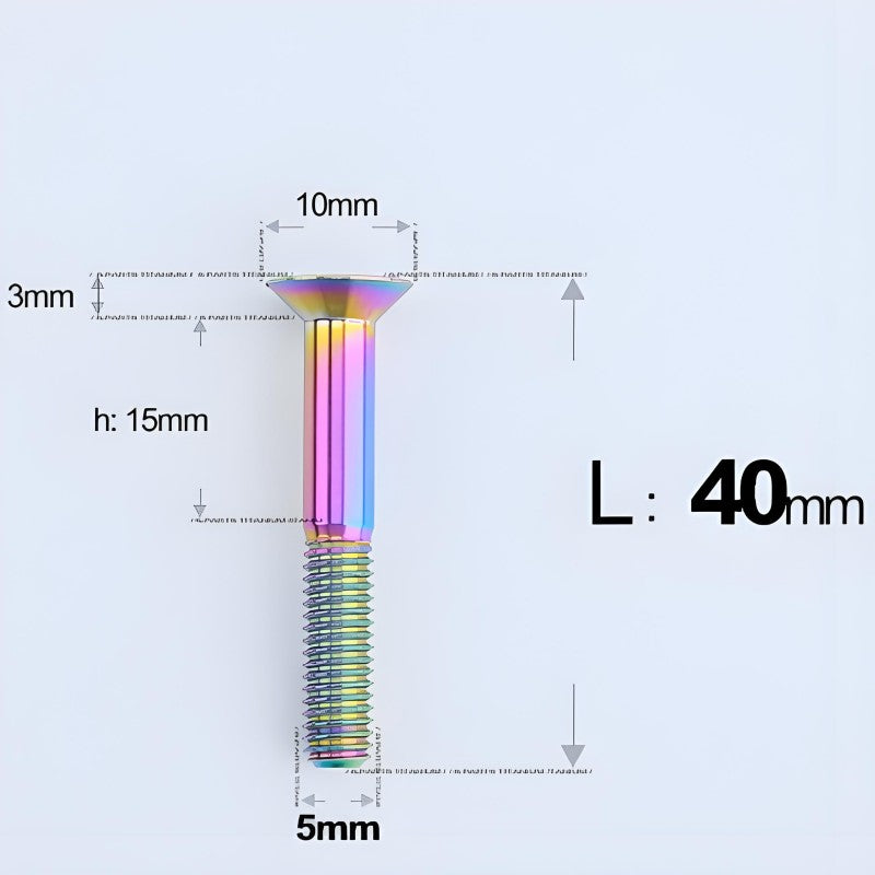 M5x35-50MM Titanium Flat Head Bolts for Road Bike Seatpost Clamp