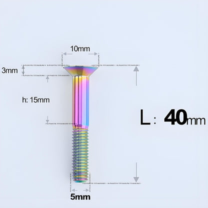 M5x35-50MM Titanium Flat Head Bolts for Road Bike Seatpost Clamp