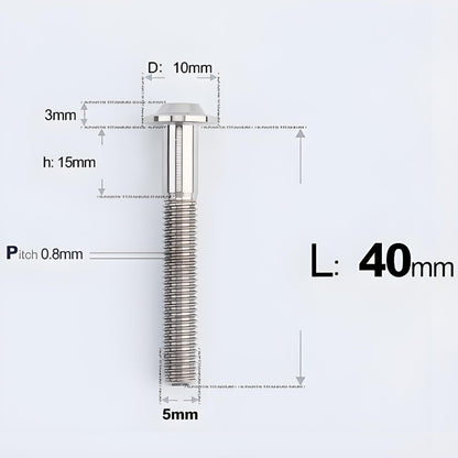 M5x30-50mm Titanium Bolts for E-bike & Motorcycle - D10mm