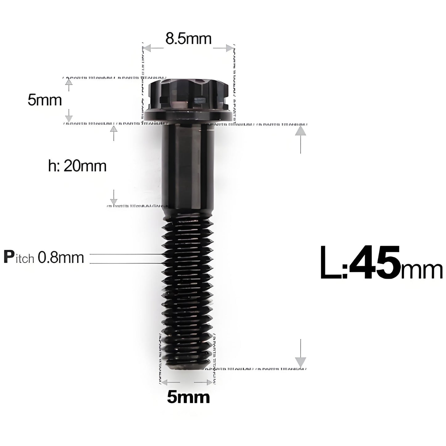 M5 X L35 - 95MM Titanium Bolts For Motorcycle & Bike