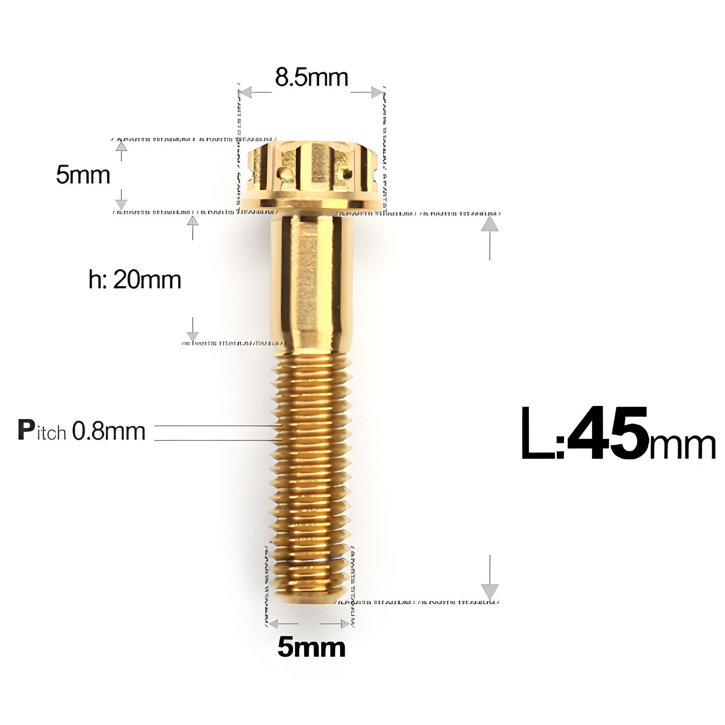 M5 X L35 - 95MM Titanium Bolts For Motorcycle & Bike