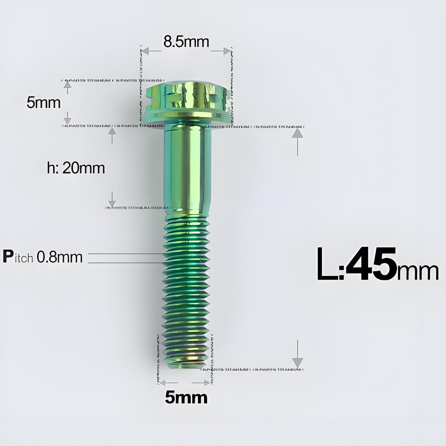 M5 X L35 - 95MM Titanium Bolts For Motorcycle & Bike