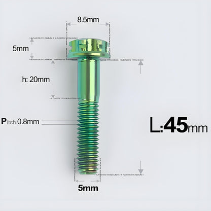 M5 X L35 - 95MM Titanium Bolts For Motorcycle & Bike