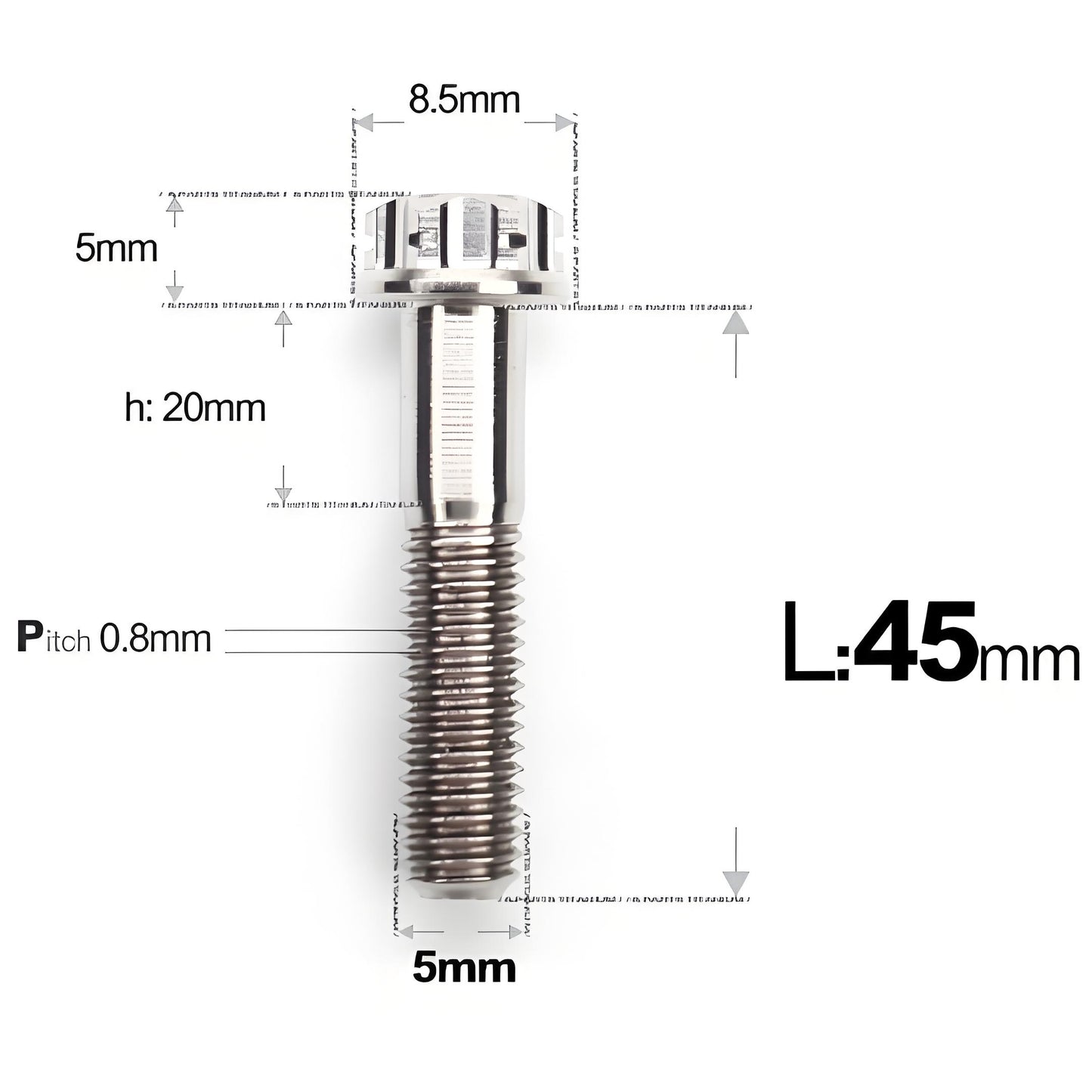 M5 X L35 - 95MM Titanium Bolts For Motorcycle & Bike