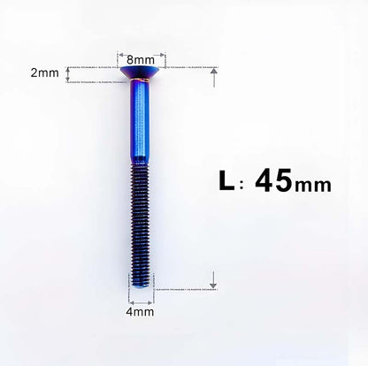 M4 35/40/45/50mm Titanium Flat Head Bolts Countersunk Bolts For Road Bike