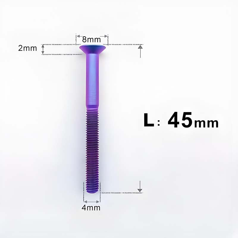M4 35/40/45/50mm Titanium Flat Head Bolts Countersunk Bolts For Road Bike