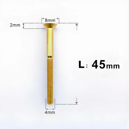 M4 35/40/45/50mm Titanium Flat Head Bolts Countersunk Bolts For Road Bike