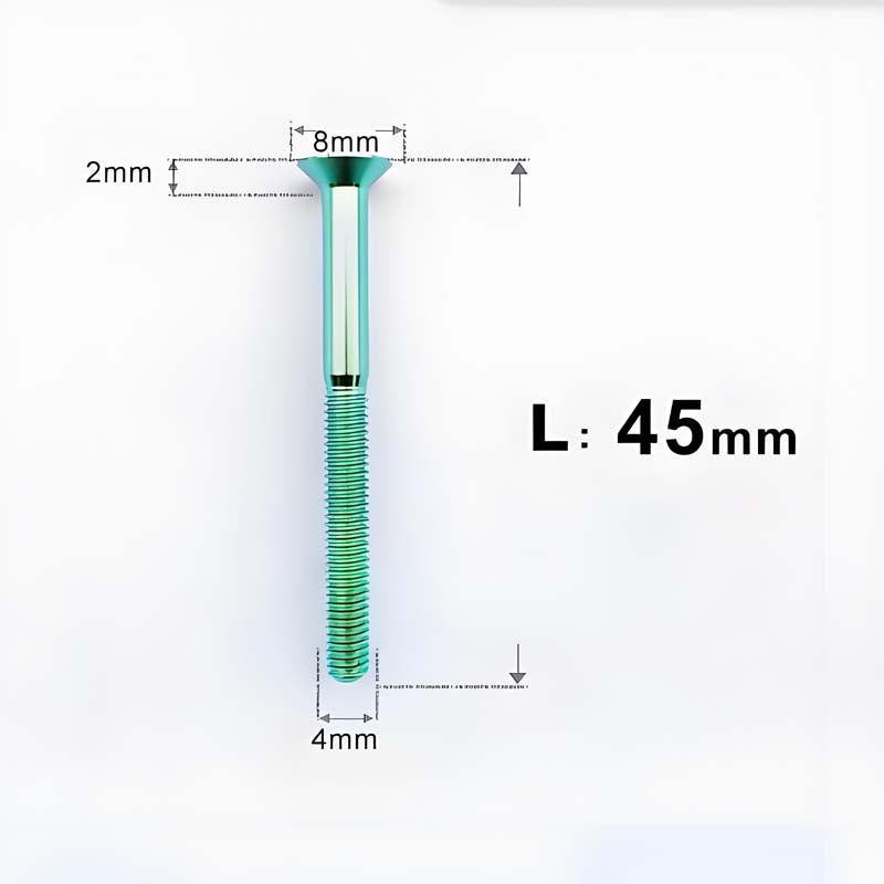 M4 35/40/45/50mm Titanium Flat Head Bolts Countersunk Bolts For Road Bike