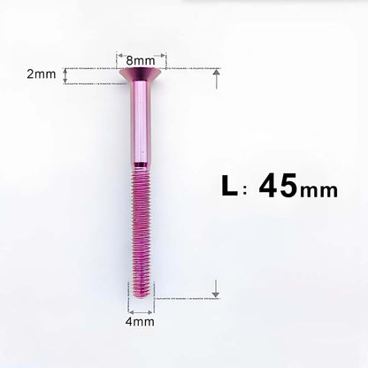 M4 35/40/45/50mm Titanium Flat Head Bolts Countersunk Bolts For Road Bike