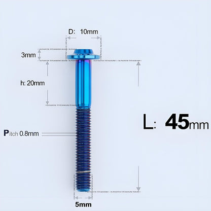 M5x30-50mm Titanium Bolts for E-bike & Motorcycle - D10mm
