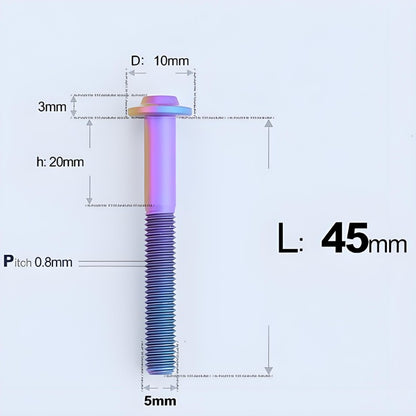 M5x30-50mm Titanium Bolts for E-bike & Motorcycle - D10mm
