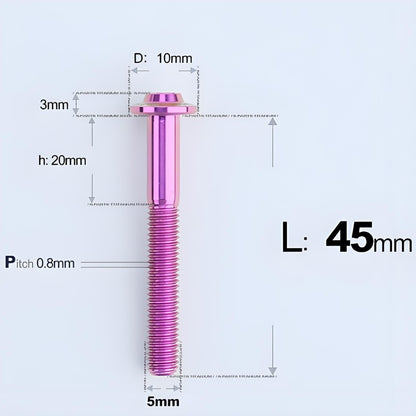 M5x30-50mm Titanium Bolts for E-bike & Motorcycle - D10mm