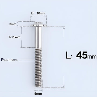 M5x30-50mm Titanium Bolts for E-bike & Motorcycle - D10mm