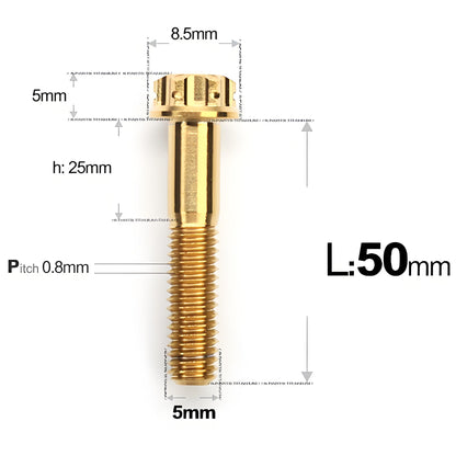 M5 X L35 - 95MM Titanium Bolts For Motorcycle & Bike