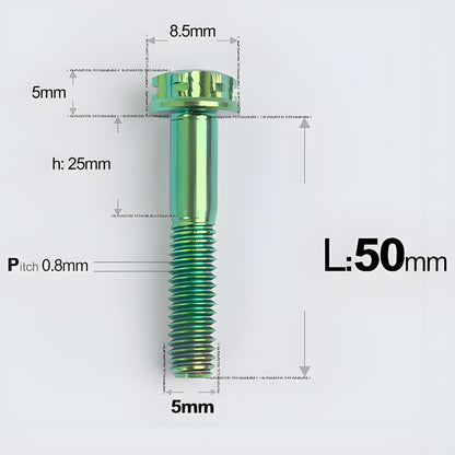 M5 X L35 - 95MM Titanium Bolts For Motorcycle & Bike