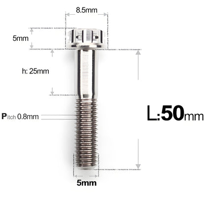 M5 X L35 - 95MM Titanium Bolts For Motorcycle & Bike