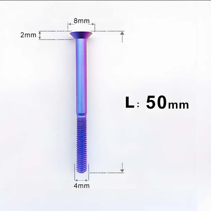 M4 35/40/45/50mm Titanium Flat Head Bolts Countersunk Bolts For Road Bike