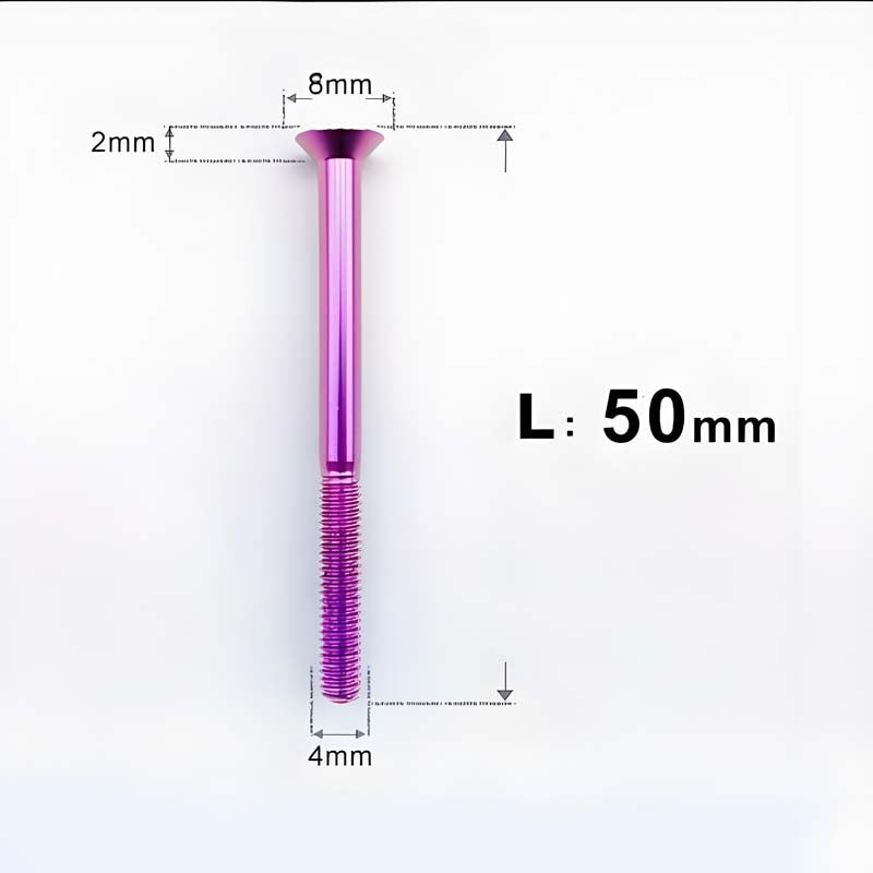 M4 35/40/45/50mm Titanium Flat Head Bolts Countersunk Bolts For Road Bike