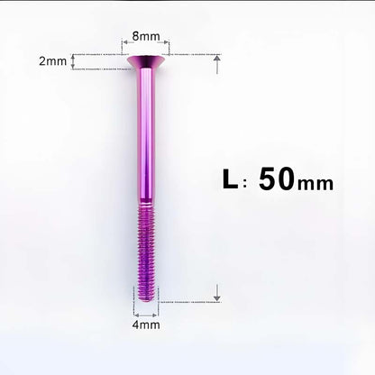 M4 35/40/45/50mm Titanium Flat Head Bolts Countersunk Bolts For Road Bike