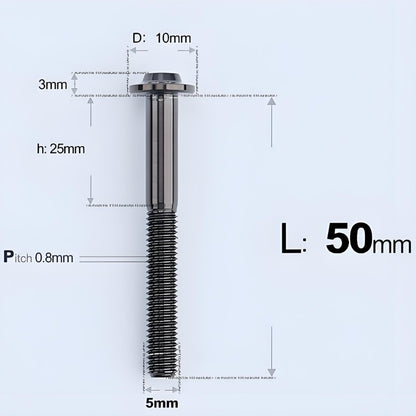M5x30-50mm Titanium Bolts for E-bike & Motorcycle - D10mm