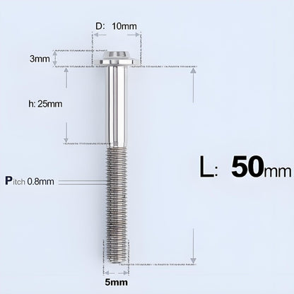 M5x30-50mm Titanium Bolts for E-bike & Motorcycle - D10mm