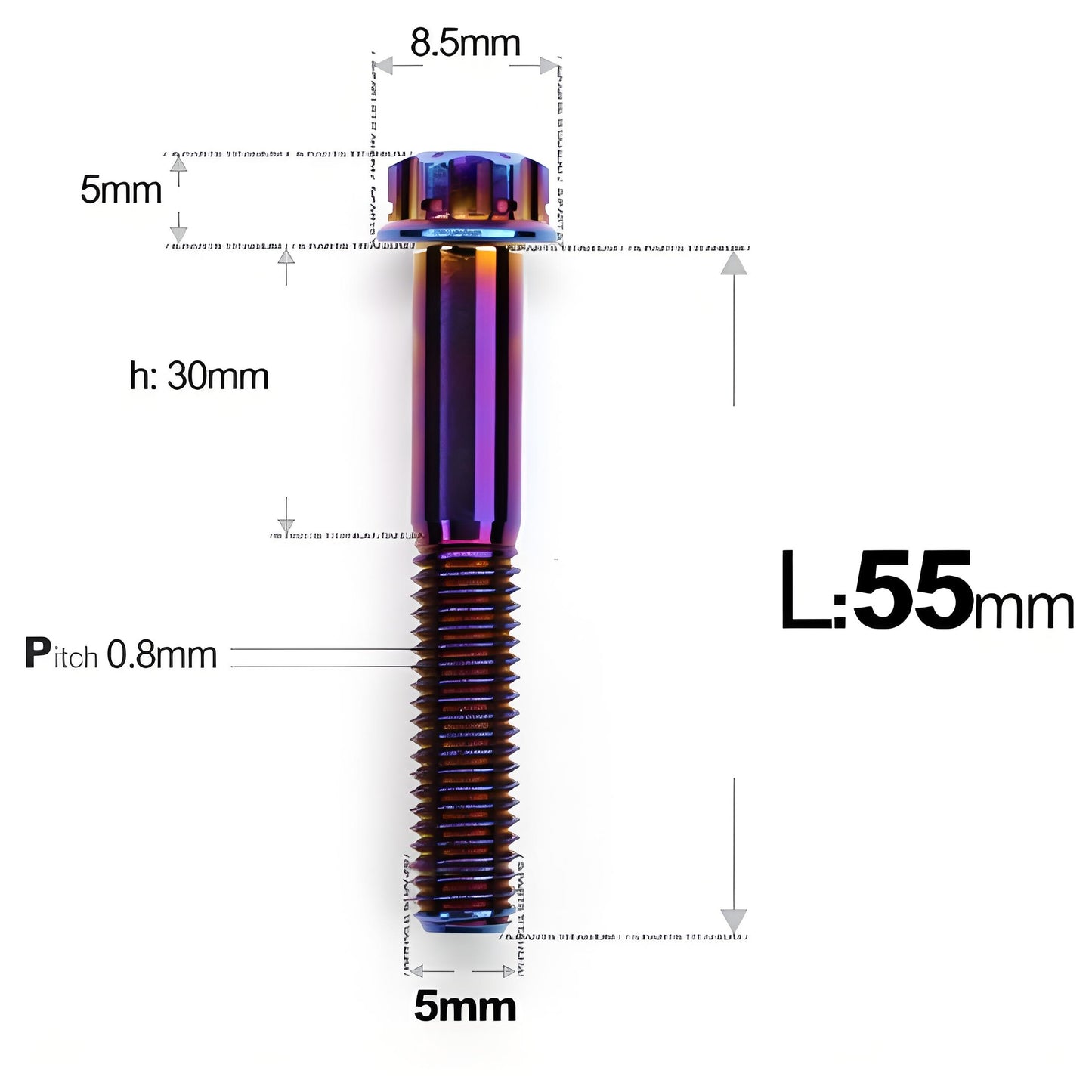 M5 X L35 - 95MM Titanium Bolts For Motorcycle & Bike