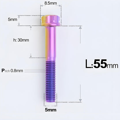 M5 X L35 - 95MM Titanium Bolts For Motorcycle & Bike