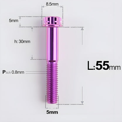 M5 X L35 - 95MM Titanium Bolts For Motorcycle & Bike