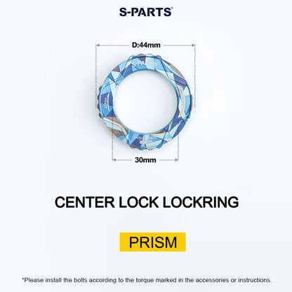 6.1g Grade 5 Titanium External Center Lock Lockring | 44mm 16-Notch Rotor Lockring for Road, Gravel & MTB