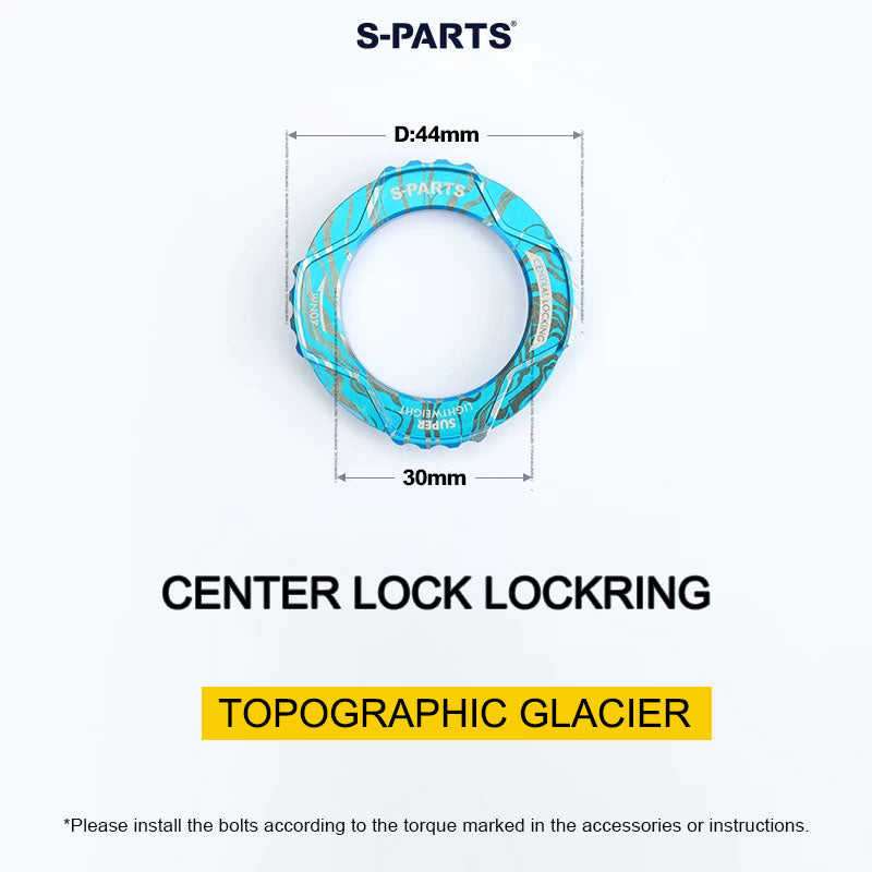 6.1g Grade 5 Titanium External Center Lock Lockring | 44mm 16-Notch Rotor Lockring for Road, Gravel & MTB