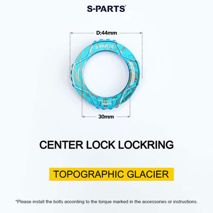 6.1g Grade 5 Titanium External Center Lock Lockring | 44mm 16-Notch Rotor Lockring for Road, Gravel & MTB
