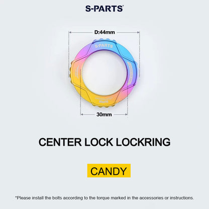 6.1g Grade 5 Titanium External Center Lock Lockring | 44mm 16-Notch Rotor Lockring for Road, Gravel & MTB