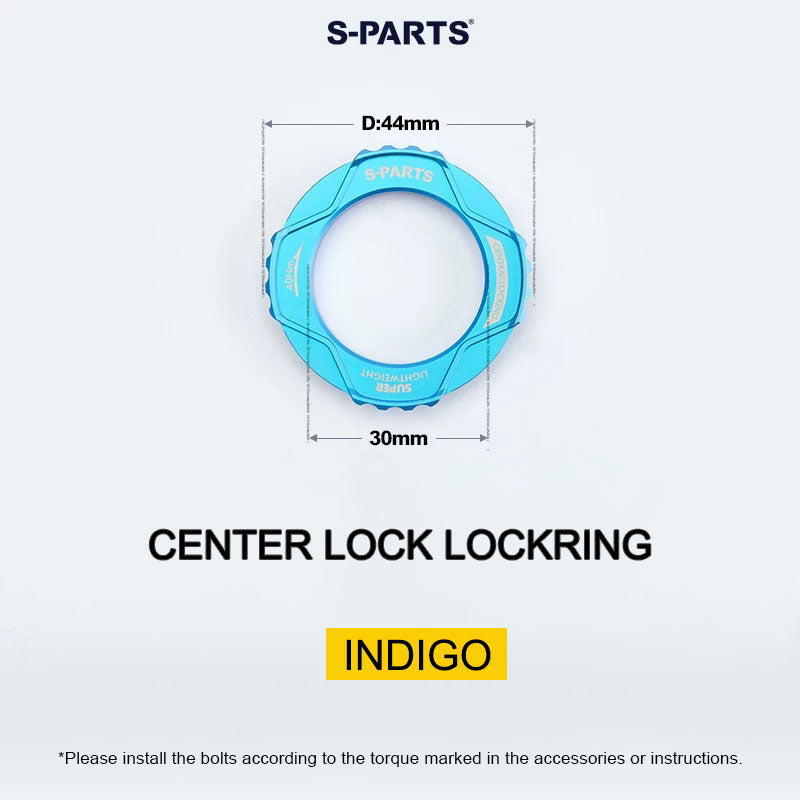 6.1g Grade 5 Titanium External Center Lock Lockring | 44mm 16-Notch Rotor Lockring for Road, Gravel & MTB