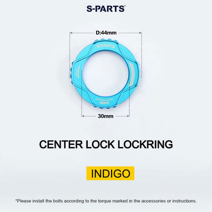 6.1g Grade 5 Titanium External Center Lock Lockring | 44mm 16-Notch Rotor Lockring for Road, Gravel & MTB