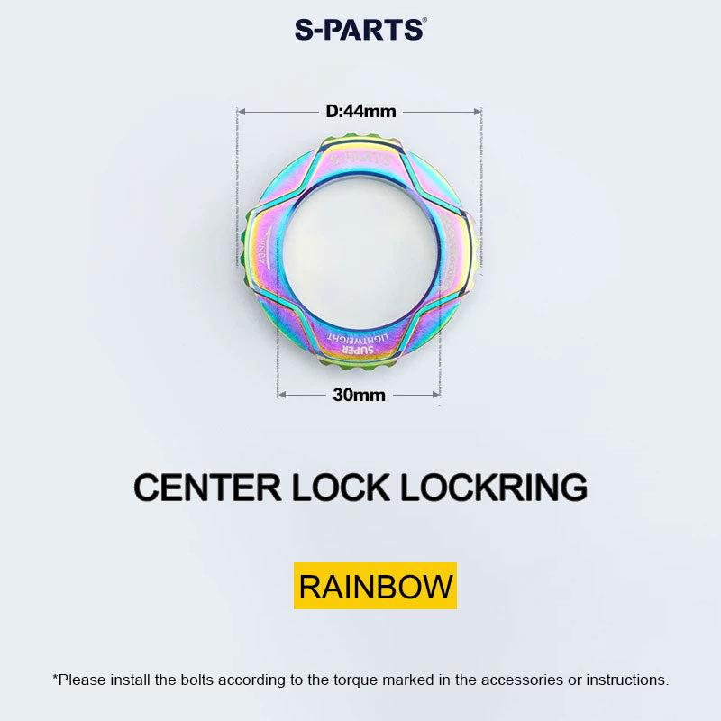 6.1g Grade 5 Titanium External Center Lock Lockring | 44mm 16-Notch Rotor Lockring for Road, Gravel & MTB