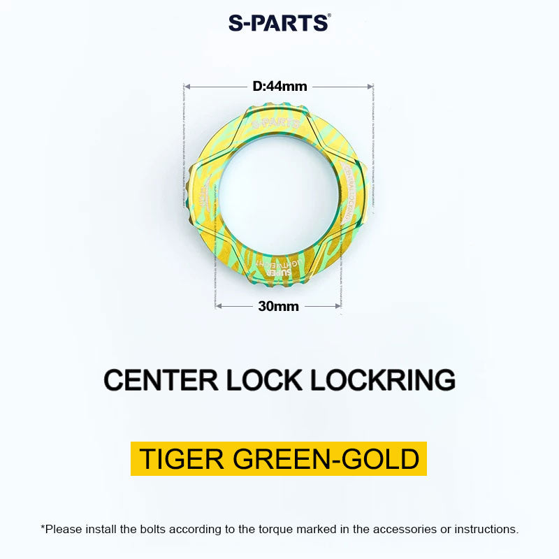 6.1g Grade 5 Titanium External Center Lock Lockring | 44mm 16-Notch Rotor Lockring for Road, Gravel & MTB