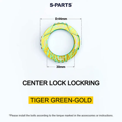 6.1g Grade 5 Titanium External Center Lock Lockring | 44mm 16-Notch Rotor Lockring for Road, Gravel & MTB