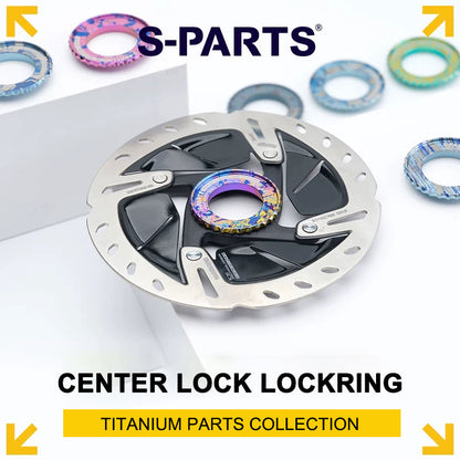 6.1g Grade 5 Titanium External Center Lock Lockring | 44mm 16-Notch Rotor Lockring for Road, Gravel & MTB